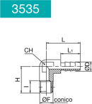 L PORTAGOMMA MASCHIO CONICO 90° 