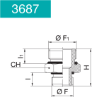 NIPPLO RIDUZIONE CILINDRICO CON OR -3687-