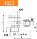 NON RETURN VALVE MALE VERTICAL WITH NUT