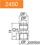 NIPPLE MALE, BEVEL 45° FOR COPPER PIPE