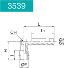 ELBOW HOSE CONNECTOR 90° MALE RADIUS 