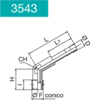 ELBOW HOSE CONNECTOR 120° MALE LONG SERIES