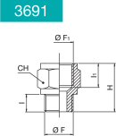 REDUCING NIPPLE MALE CYLINDRICAL-FEMALE -3691-