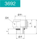 REDUCING NIPPLE MALE CYL.-FEMALE WITH O-RING -3692-