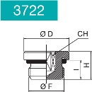 ALLEN KEY PLUG MALE CYL.WITH O-RING -3722-