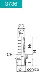 HOSE CONNECTOR MALE CONICAL