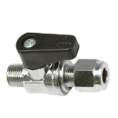 MINI BALL VALVE MALE CONICAL WITH NUT AND OLIVE
