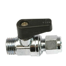 MINI BALL VALVE CYLINDRICAL WITH NUT AND OLIVE
