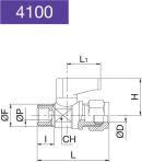 MINI BALL VALVE CYLINDRICAL WITH NUT AND OLIVE