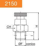 RUBINETTO SPURGO CONICO CON OR VITON