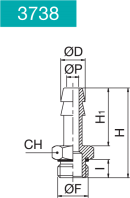 HOSE CONNECTOR MALE CYL. O-RING VITON