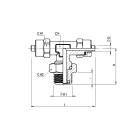 SWIVEL TEE CENTRAL MALE CYLINDRICAL 