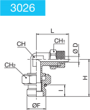 L GIREVOLE MASCHIO CILINDRICO CON OR VITON 