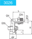 SWIVEL ELBOW MALE CYLINDRICAL WITH O-RING VITON 