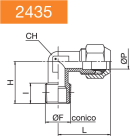 RACCORDO L MASCHIO smusso 45° CON BICONO