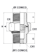 SWIVEL NIPPLE CONICAL 3 PIECES