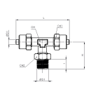 SWIVEL TEE CENTRAL MALE CONICAL